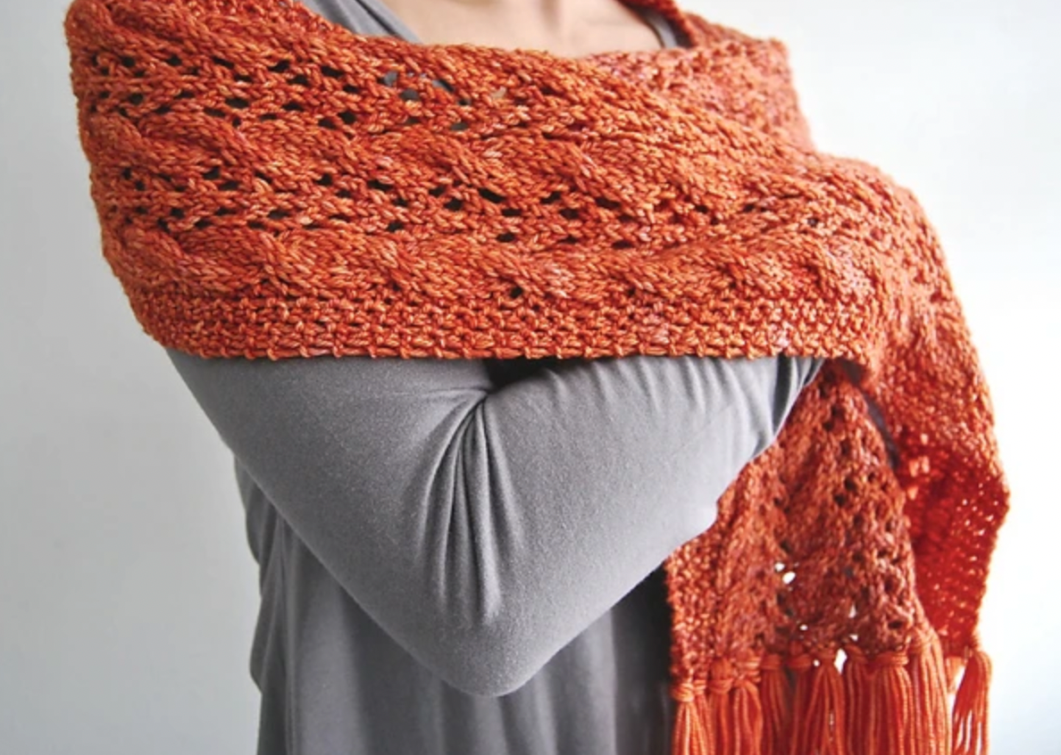 Cables & Lace Scarf Knitting Pattern PDF Download - Scarf Fashion 2025