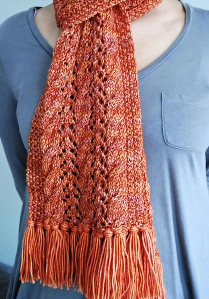 Cables & Lace Scarf Knitting Pattern PDF Download - Scarf Fashion 2025