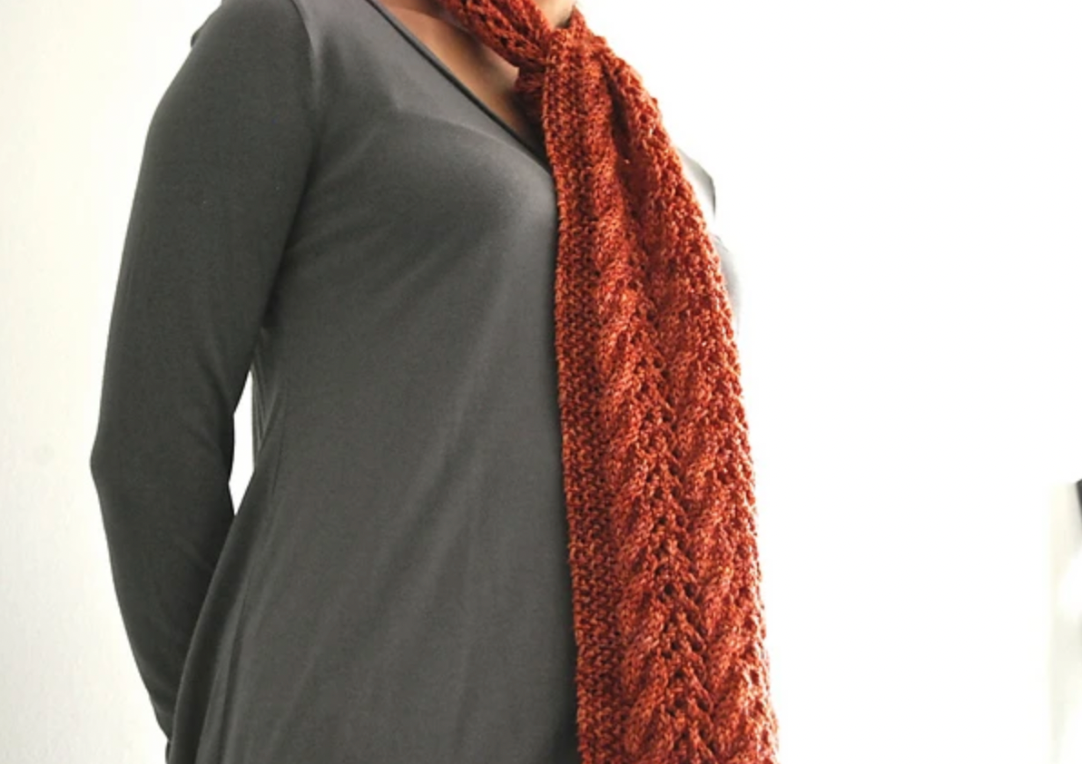 Cables & Lace Scarf Knitting Pattern PDF Download - Scarf Fashion 2025